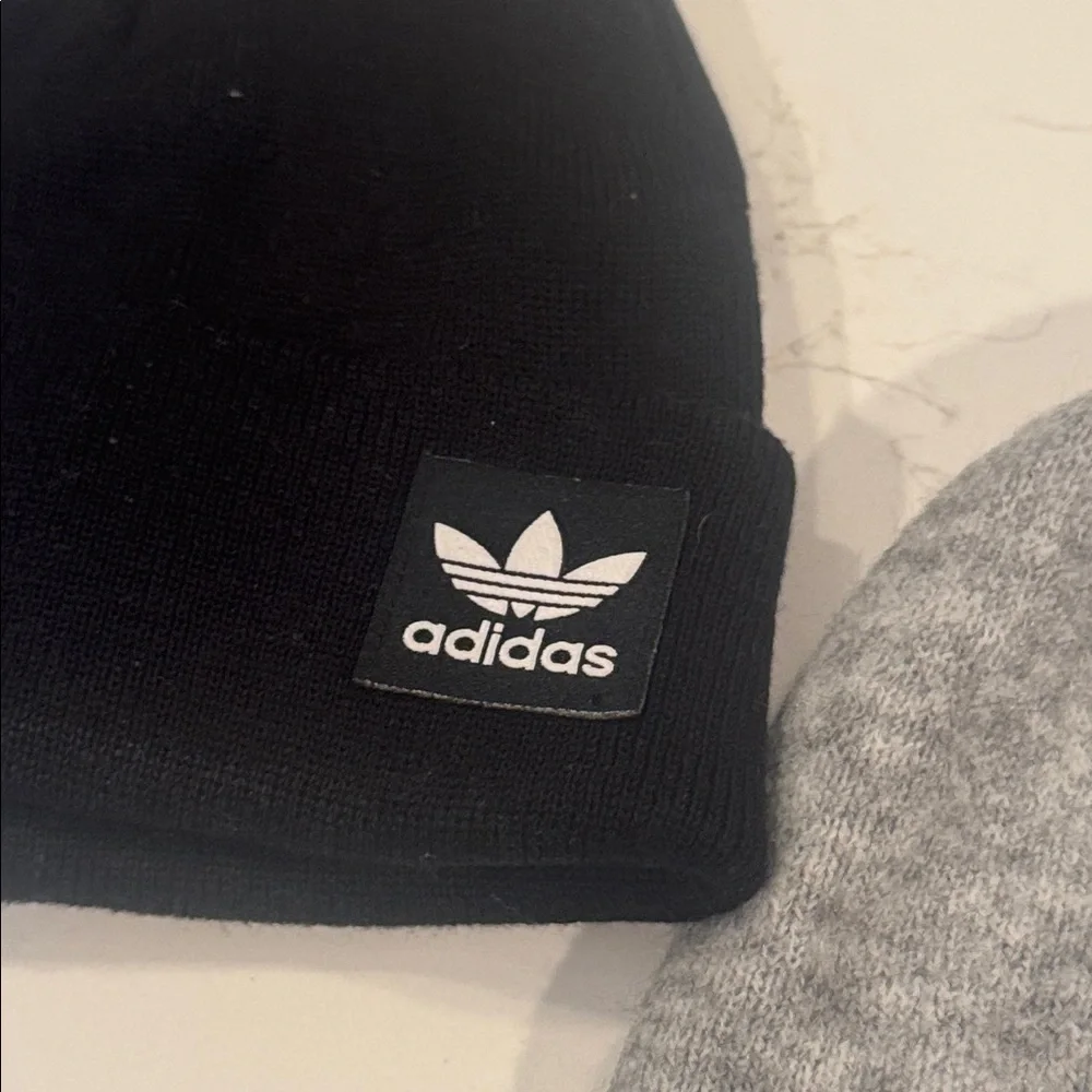 (2) Adidas Black and‎ Gray Beanie Duo - Picture 2 of 4